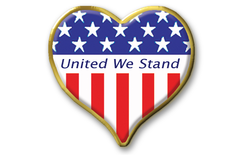 In Stock Patriotic Heart / “United We Stand” theme